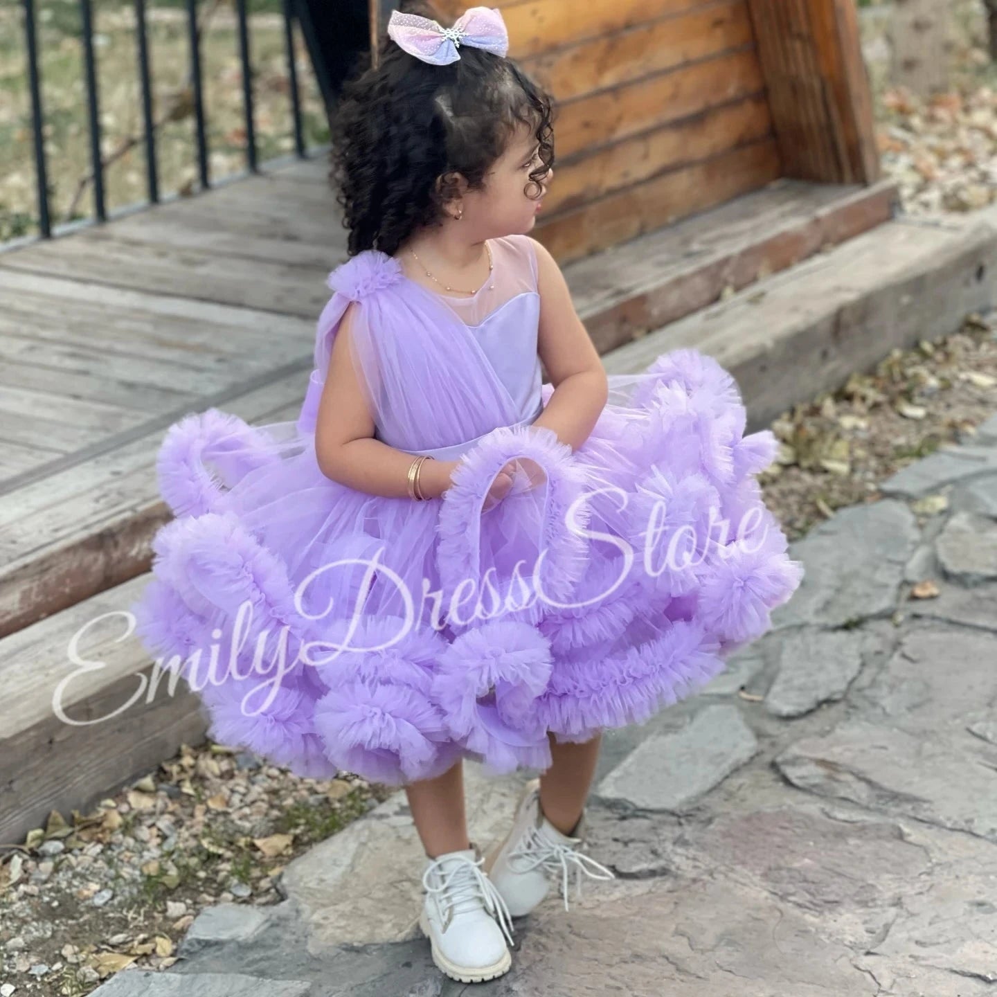 Customized Purple Flower Girl Dress For Wedding Applique GlowCart