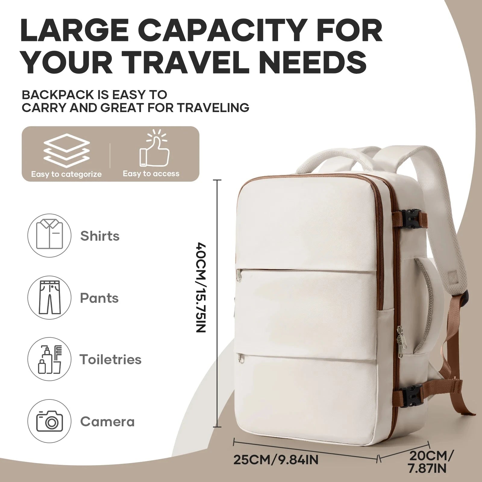 Notebook Backpack Travel 40x20x25 Ryanair Laptop Bag Men GlowCart