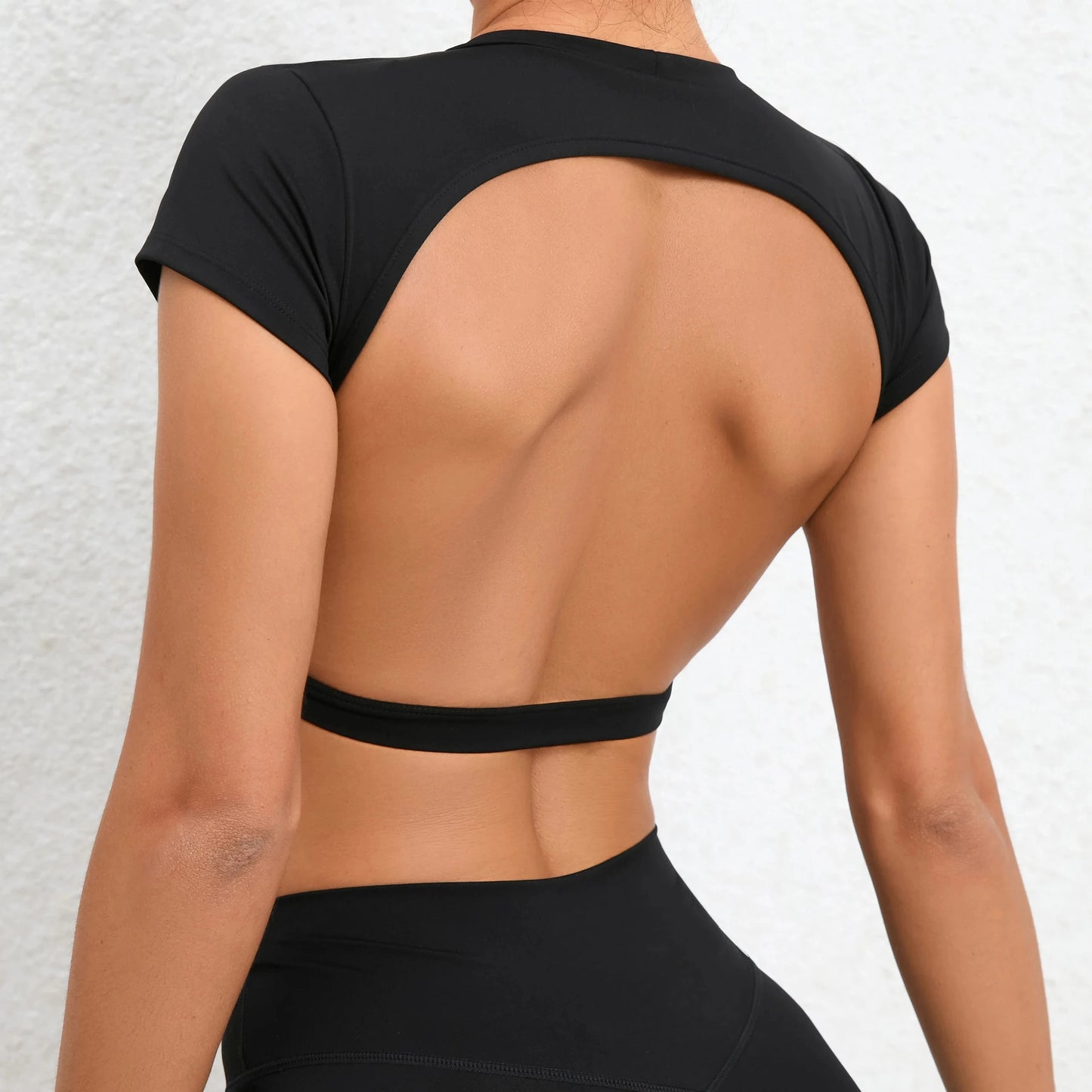 Sports Muscle Back Tee Without Padded Women Backless Sports Shirts Workout Gym Training Yoga T-Shirt Outdoor Open Back Tops GlowCart