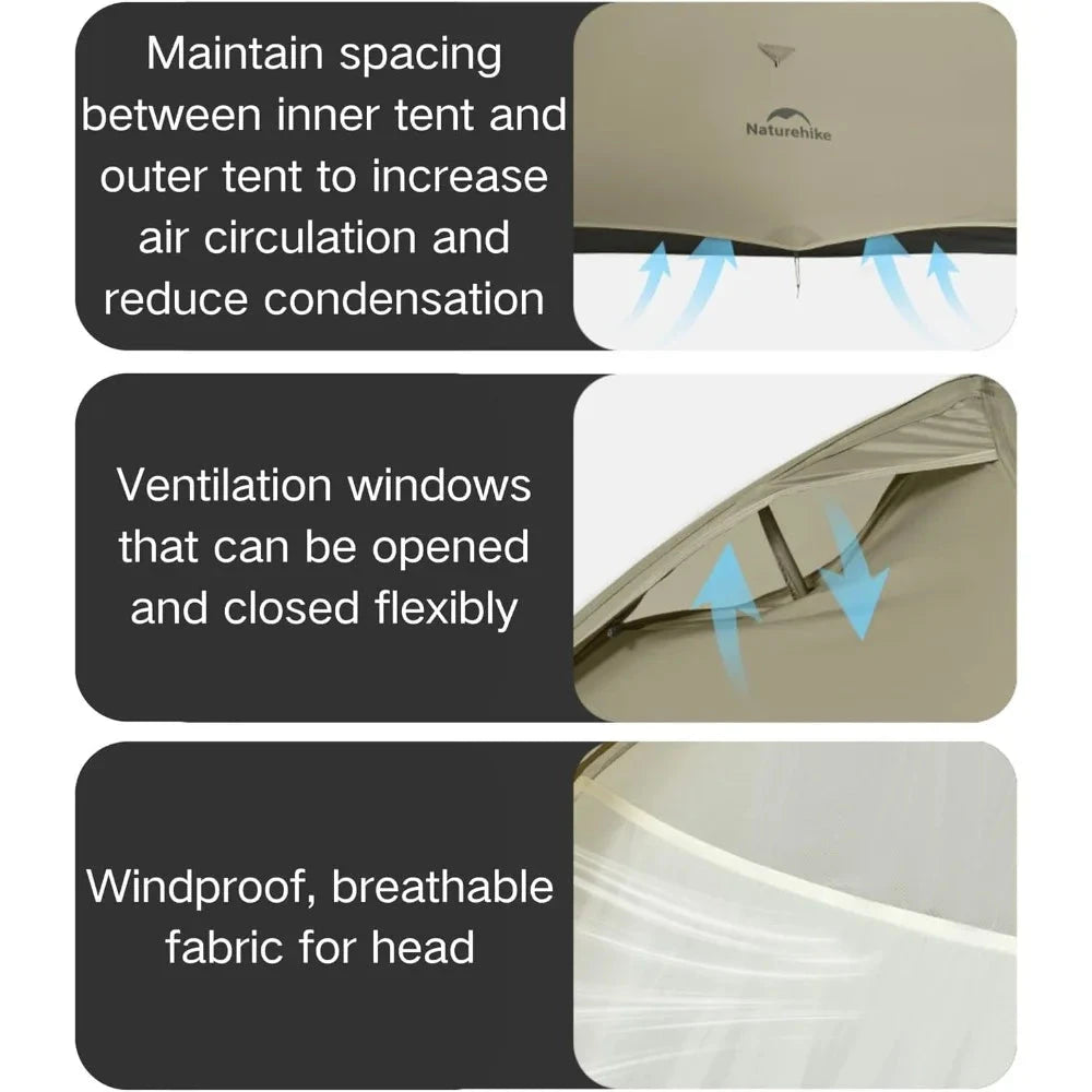 Naturehike 2024 Cloud up Pro Tent, Upgrade Ultralight GlowCart