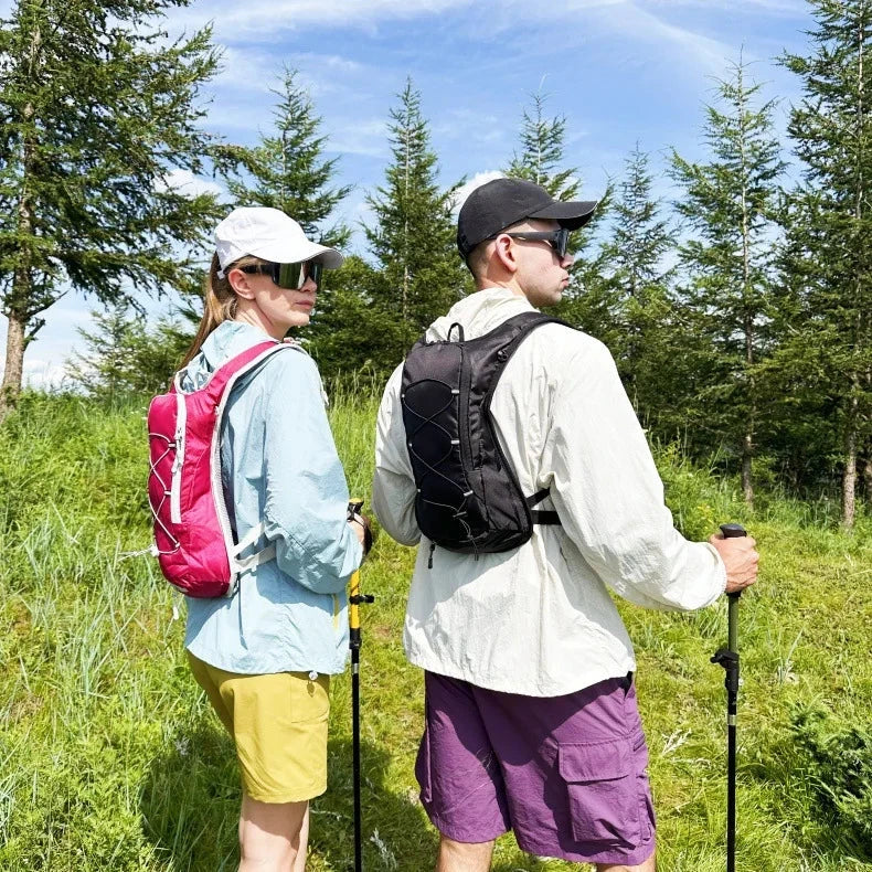 15'' Outdoor Backpack Nylon Hydration Pack for Hiking Running Mountaineering Travel Water Reservoir Pocket Adjustable Straps GlowCart