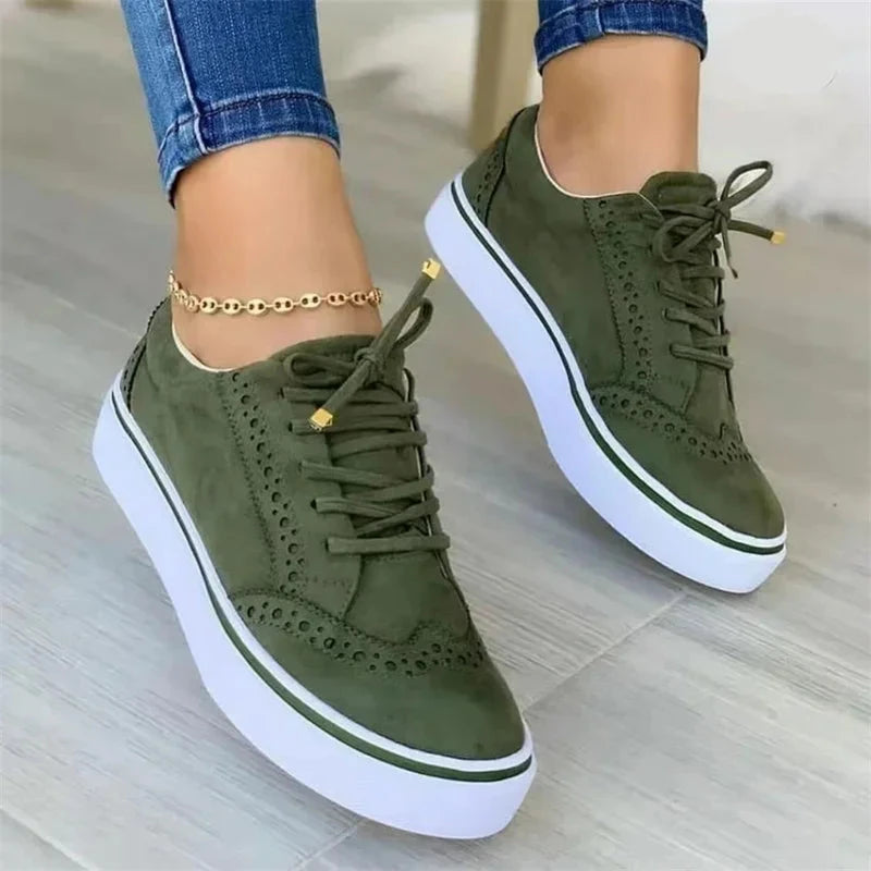 2024 New Women's Low-top Vulcanized Shoes Round Toe Casual GlowCart