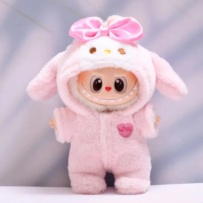 17cm  Doll Plush Dress Up Labubu Doll's Clothes Set Trendy GlowCart