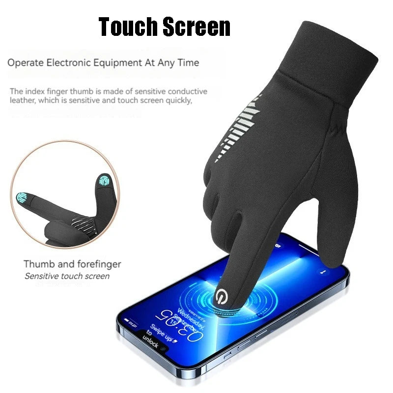 Winter Outdoor Cycling Running Ski Sports Gloves Warm Thermal Fleece Bicycle Bike Hiking MTB Touch Screen Gloves Full Finger GlowCart