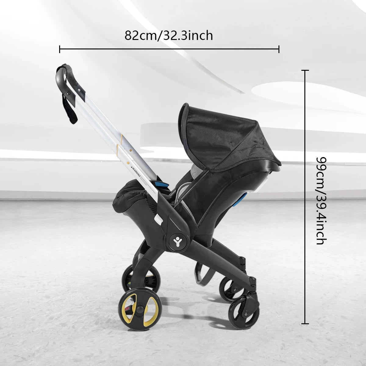 Foldable baby stroller, metal frame, adjustable handle direction, with sunshade, very suitable for outdoor shopping GlowCart