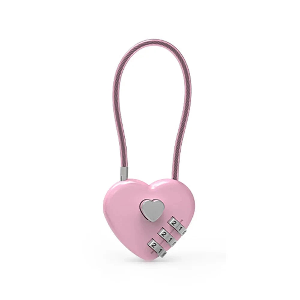 INS Korean Red Heart Lock Keychain Bag Charms Y2k Emo GlowCart