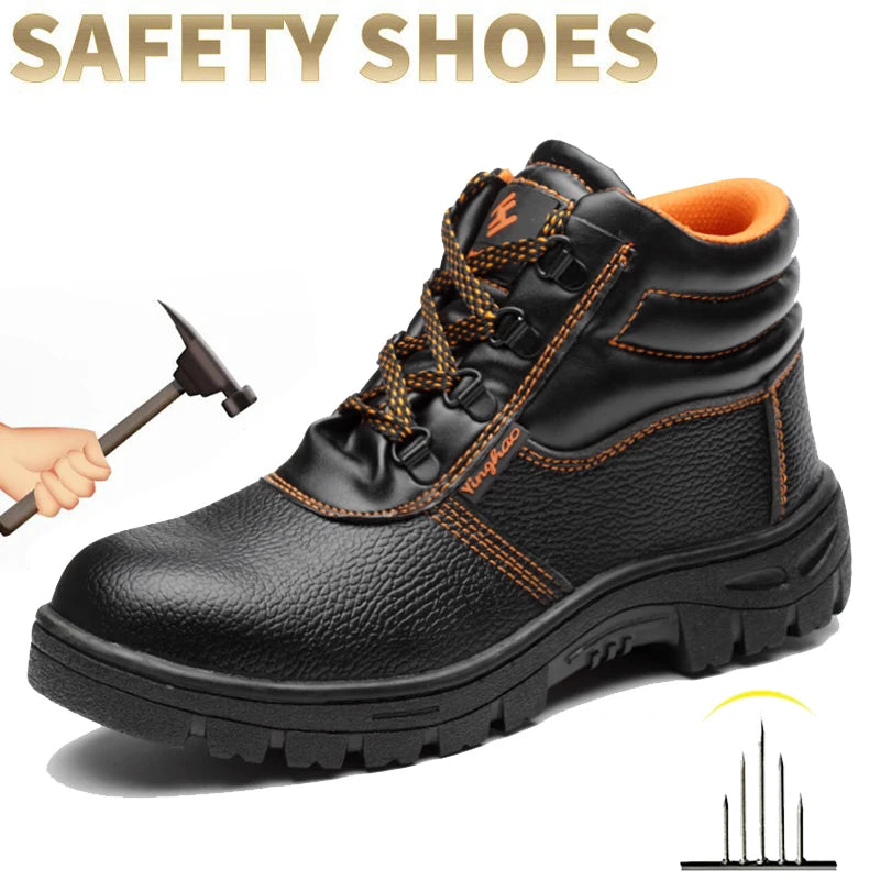 Wear-resisting Men Work Safety Boots Anti-smash