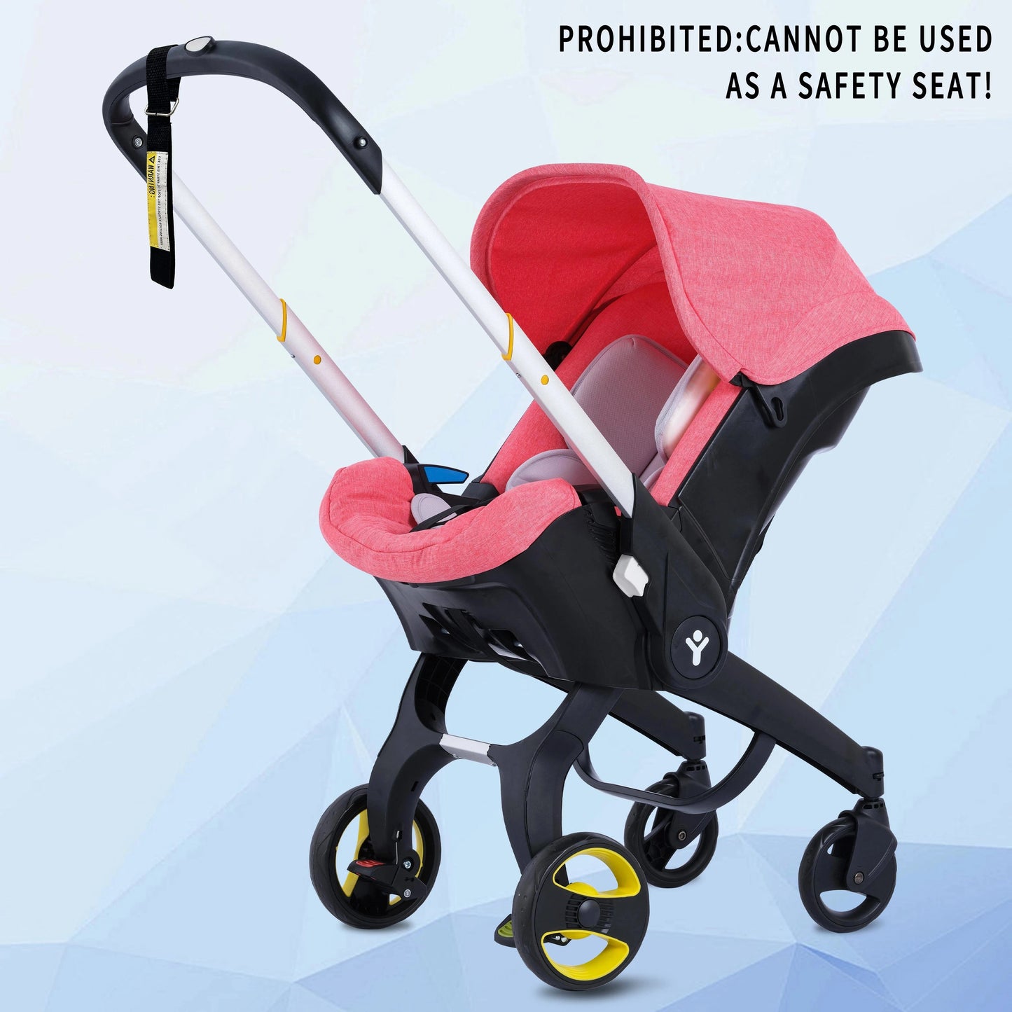 Foldable baby stroller, metal frame, adjustable handle direction, with sunshade, very suitable for outdoor shopping GlowCart
