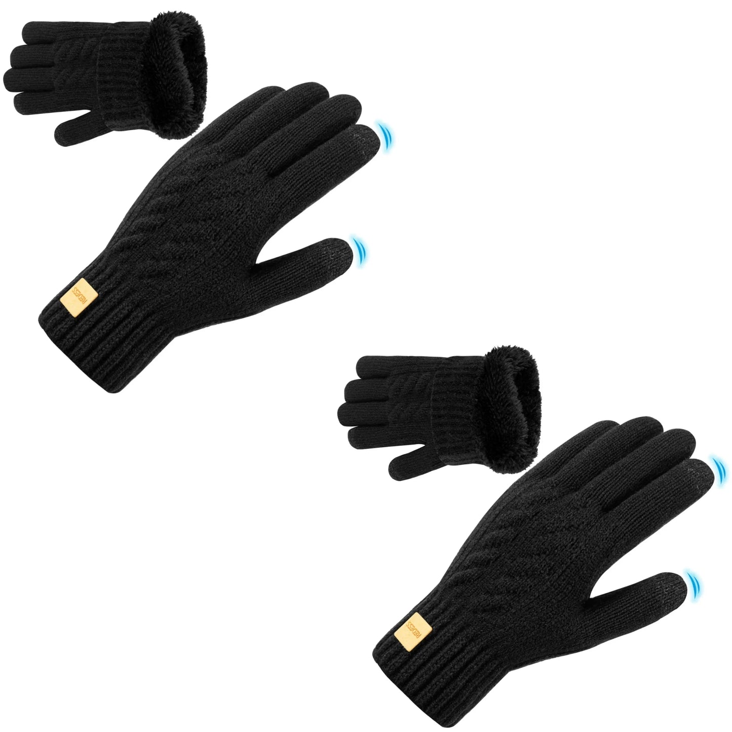 Winter warm sports gloves, with added insulation inside, GlowCart