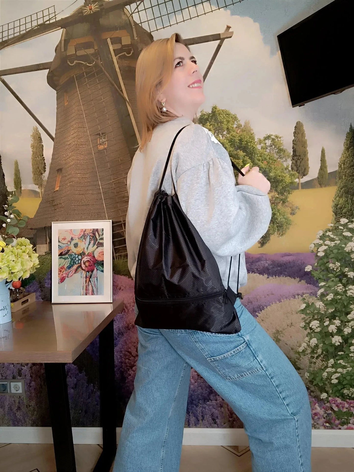 Compact Foldable Drawstring Backpack for Travel, Sports, GlowCart