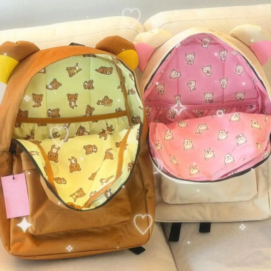 Cartoon Rilakkumas Backpack Kawaii Korilakkuma Embroidery GlowCart