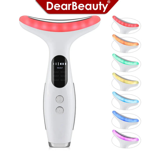 7 Colors LED Face Neck Massager EMS Face Sculpting Tool Skin GlowCart