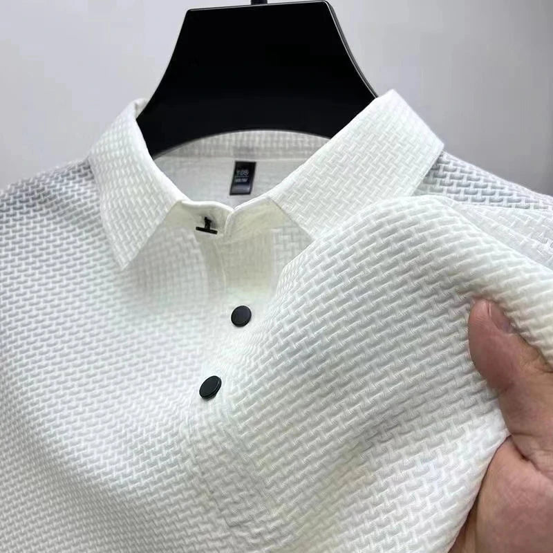 New Men's Business Casual Short Sleeved Bone Flower Solid GlowCart