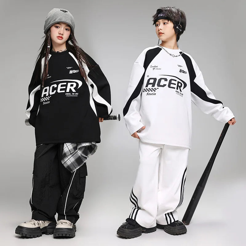 Children's Teen Boys Girls Streetwear Hiphop Sweatshirt Cargo Pant Sets Tracksuits Performance Clothing Kids Tshirt Trousers GlowCart