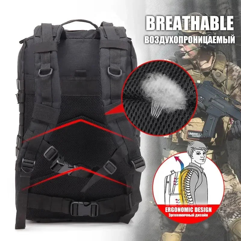 50L Man Tactical Backpacks Outdoor Traveling Bags Outdoor 3P GlowCart