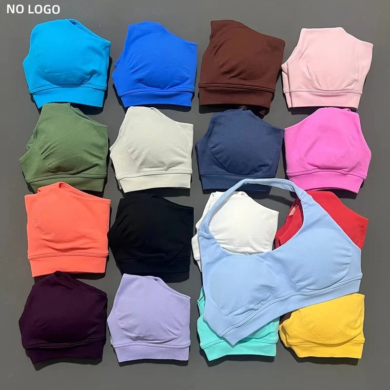 HISTELLO Impact Sports Bra Women Seamless Halter Clothes Push-up Vest Brassiere Gym Top Backless Yoga Workout Running Underwear GlowCart