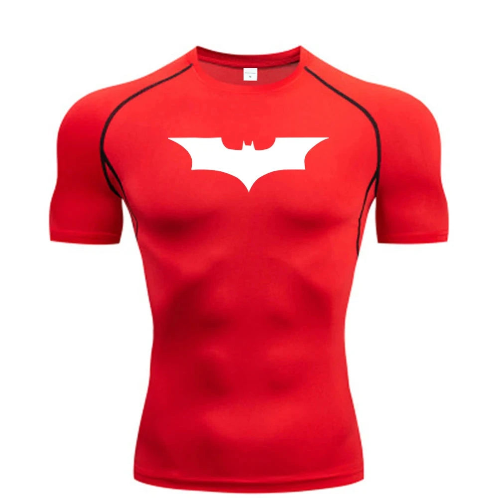 Bat Printed Men's Tight T-Shirt Running Compression GlowCart
