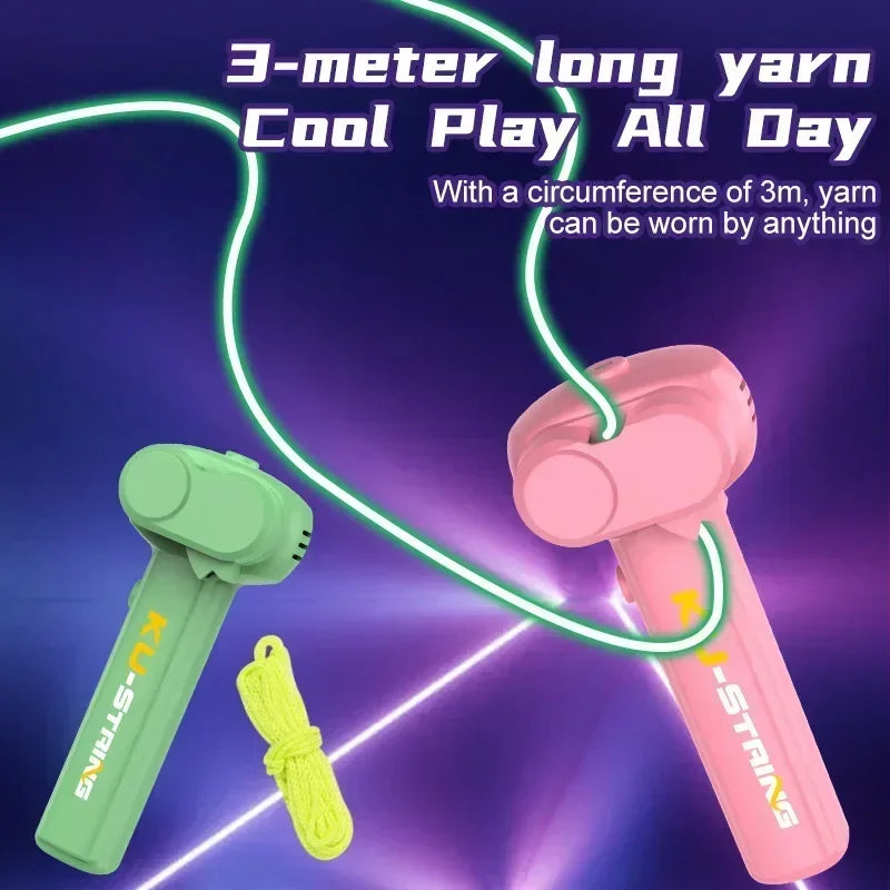 Launcher Loop Rope Toy Rope Launcher Zip String Handheld Adjustable Speed Luminous Rope Lasso Kids Adult Fun Game Toys Gift GlowCart
