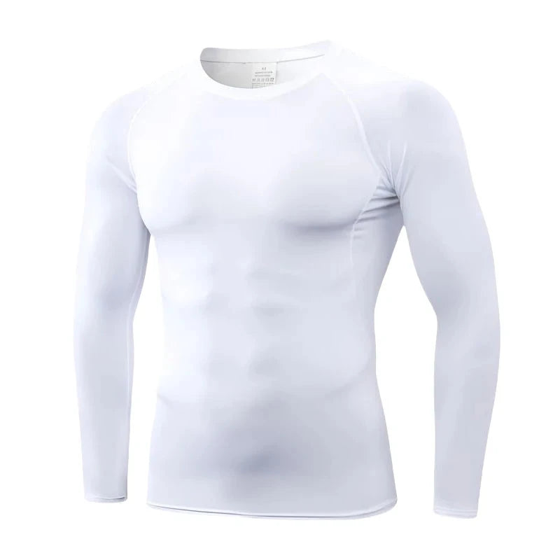 Compression Tops Gym T Shirt Men Fitness Tight Rashgad Bodybuilding Sports T-Shirt Quick Dry Running Long Sleeve GlowCart