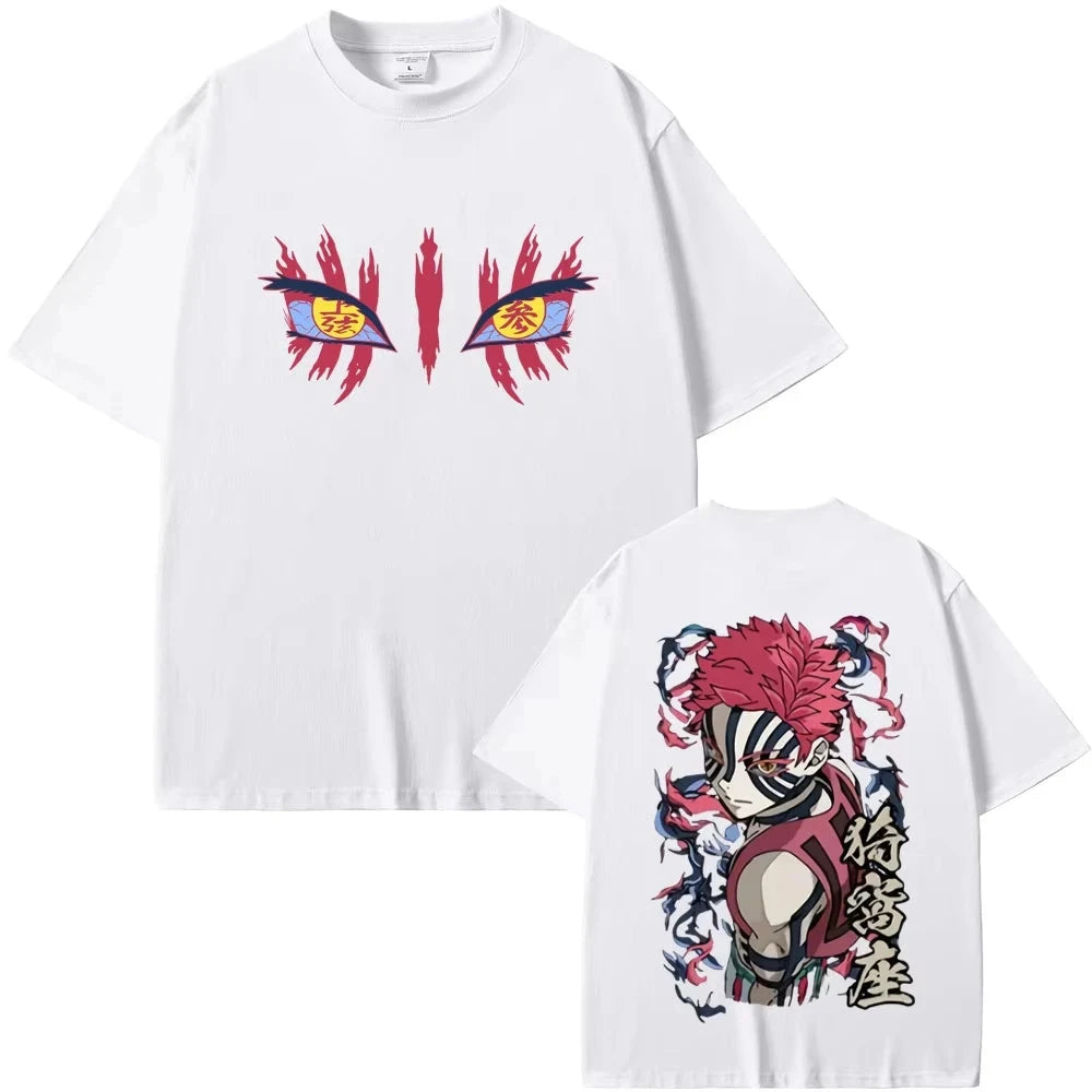 Anime Demon Slayer Akaza Eyes Graphic T-shirt Men's Women GlowCart