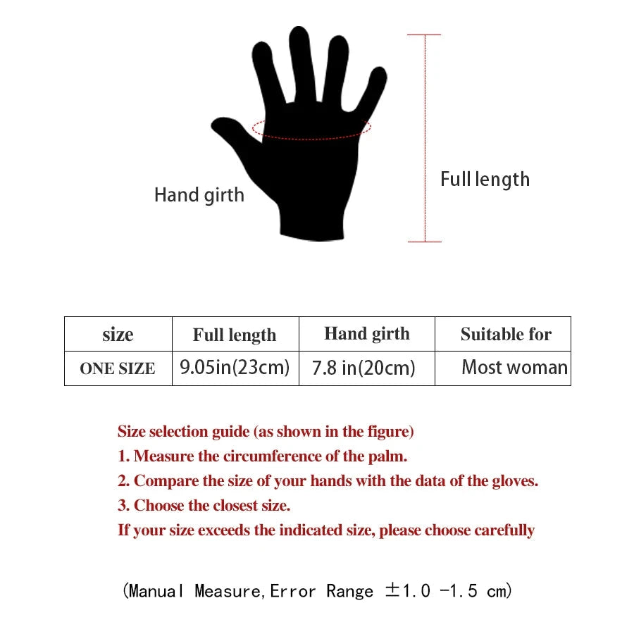 Women Winter Thick Plush Gloves Fashion Warm Suede Outdoor GlowCart