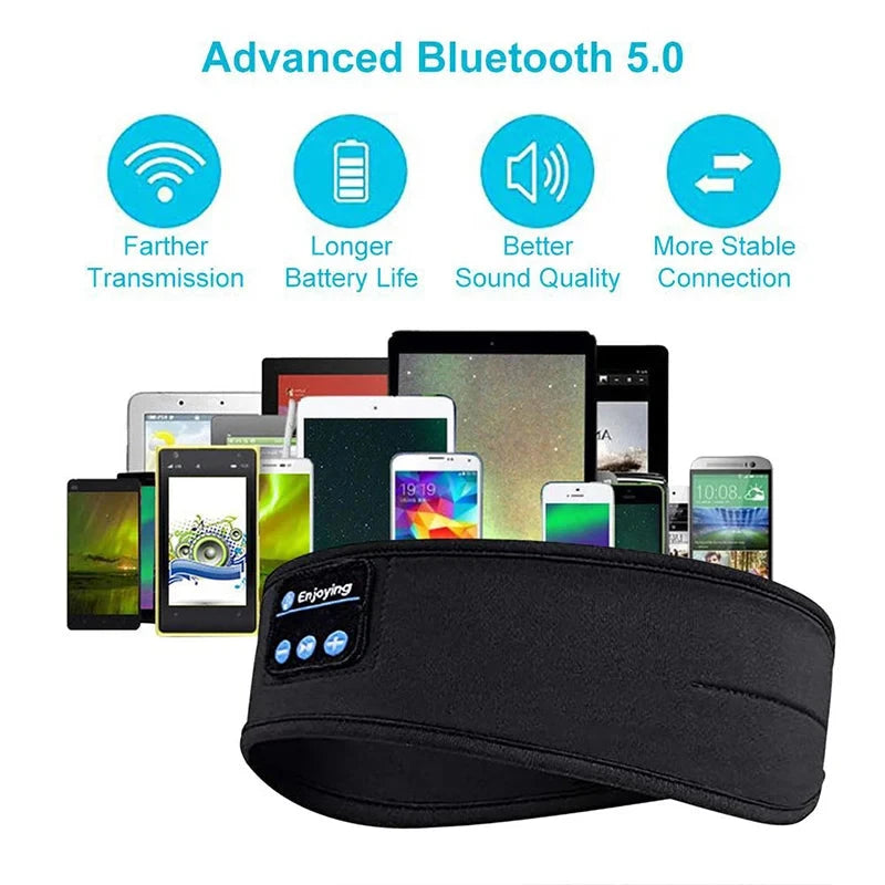Fone Bluetooth Earphones Sports Sleeping Headband Elastic GlowCart