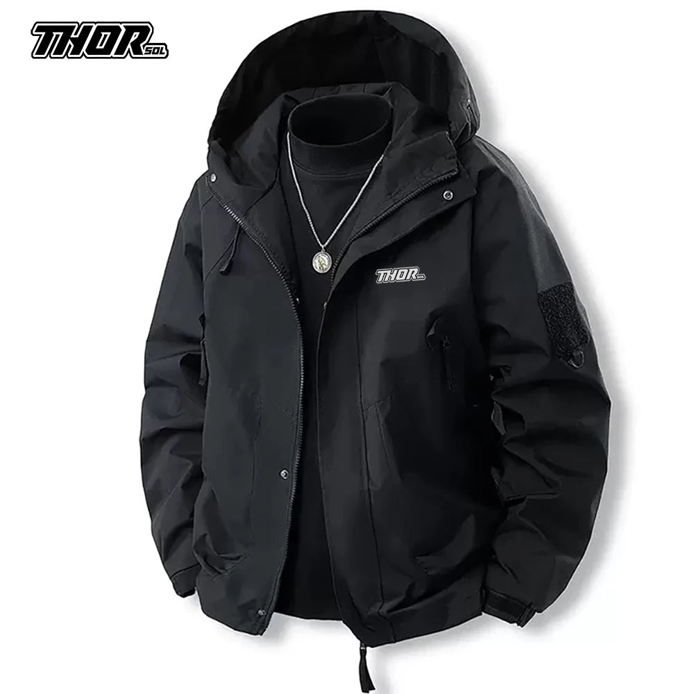 THORSOL Bike Windbreaker Cycling Men's MTB Jackets Motocross Mountain Bicycle Clothing Chaqueta Deportiva Outdoor Cycle Raincoat GlowCart