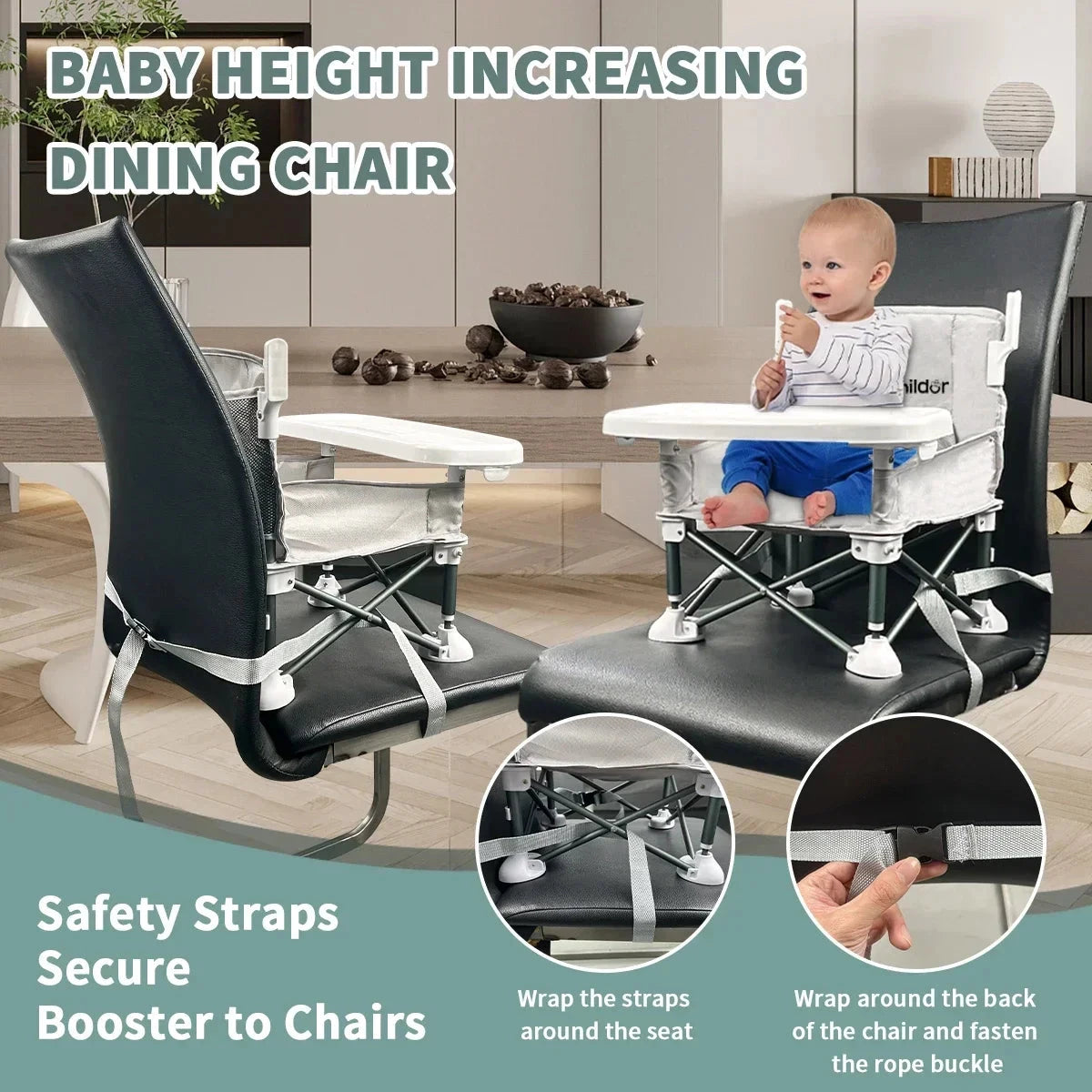 Kids chair, Portable and foldable, it can be used to increase the height of the seat, as a feeding chair and an outdoor camping GlowCart
