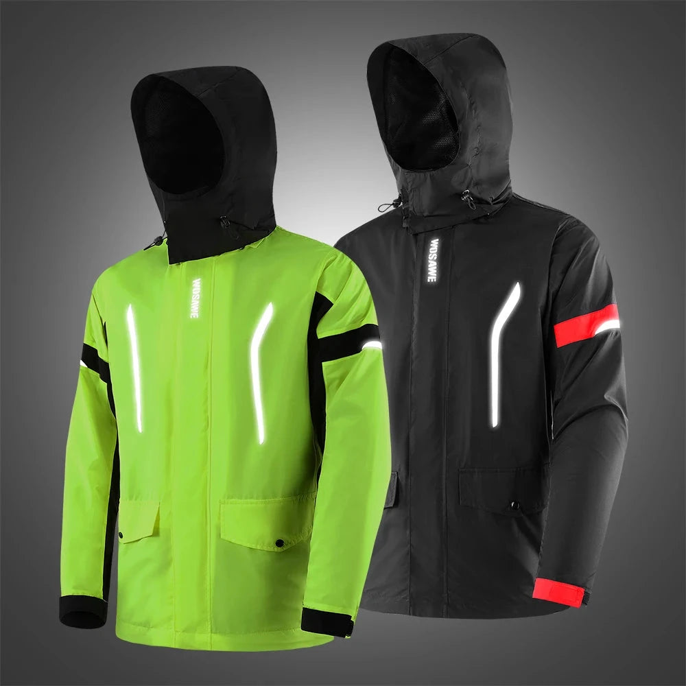 WOSAWE Motorcycle Raincoat Rainstorm Prevention Jacket Pants GlowCart