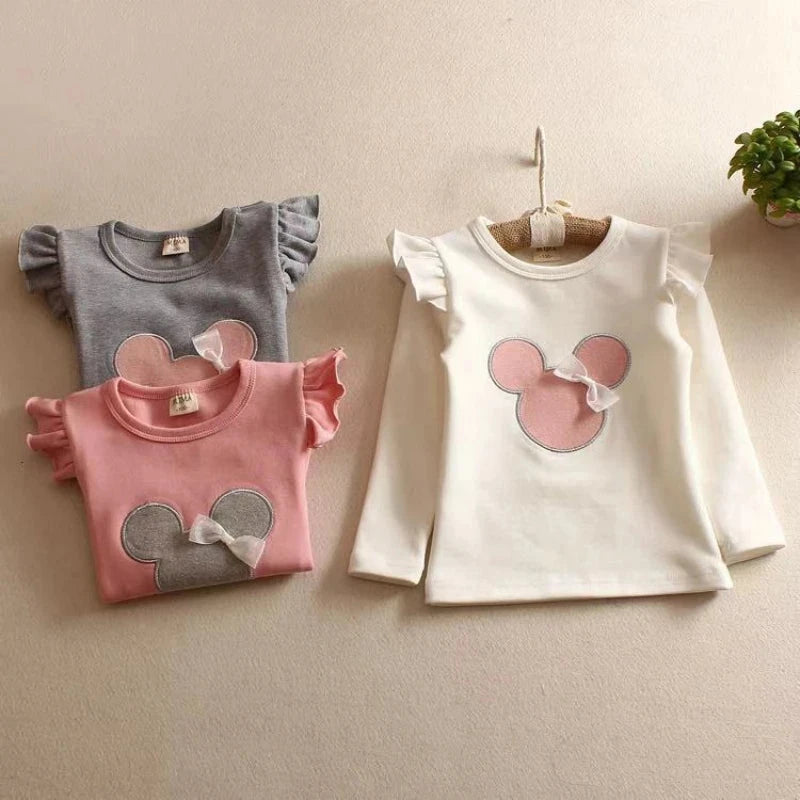 Fashion Baby Kid Long Sleeve Cat Shirt Tops Clothes Girls Blouse Spring and Summer Autumn Cartoon Kids T-shirt GlowCart