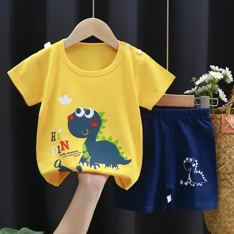 2PCS Children's Sets mother Kids Clothes Boys Girl T-shirt