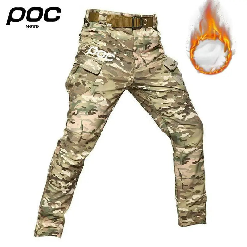 2025 Moto Poc Mountain Bike Waterproof Windproof Pants Men's Winter Cycling Warm Trousers MTB Road Downhill Thermal Long Pants GlowCart