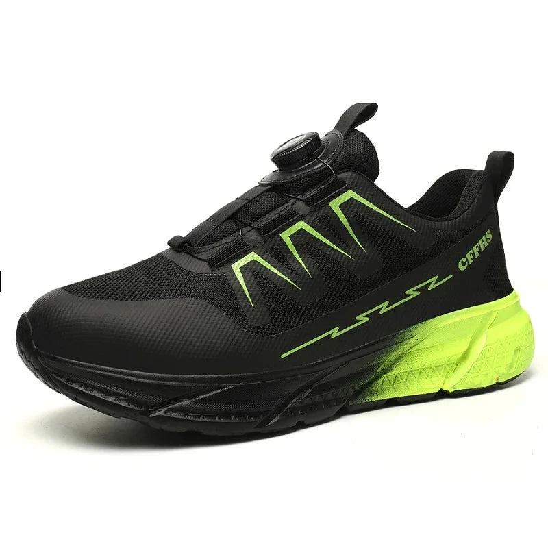 Rotating Buttons Work Safety Shoes For Women Men Steel Toe Shoes Puncture-Proof Women Work Sneakers Lightweight Protective Shoes GlowCart