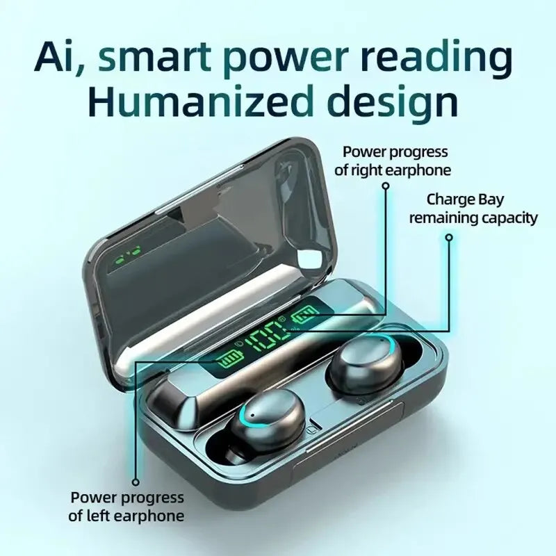 F9 Wireless Bluetooth Headphones Tws Waterproof Earbuds