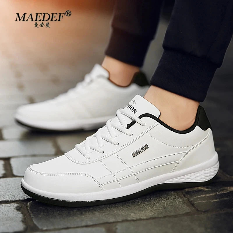 MAEDEF Shoes for Men Leather Sneaker Waterproof Casual GlowCart