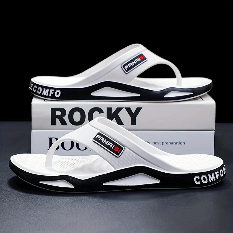 1 Pair  Beach Sandals Shower Shoes Men'S Stylish Lightweight Flip-Flops Comfortable Thong Sandals Camping Casual Attire GlowCart