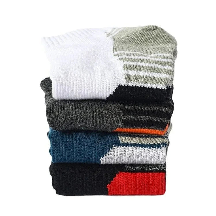 5 Pairs Men's Four Season Cotton Breathable Sports Socks Set Male Sport Ankle Socks Basketball Running Socks For Men GlowCart