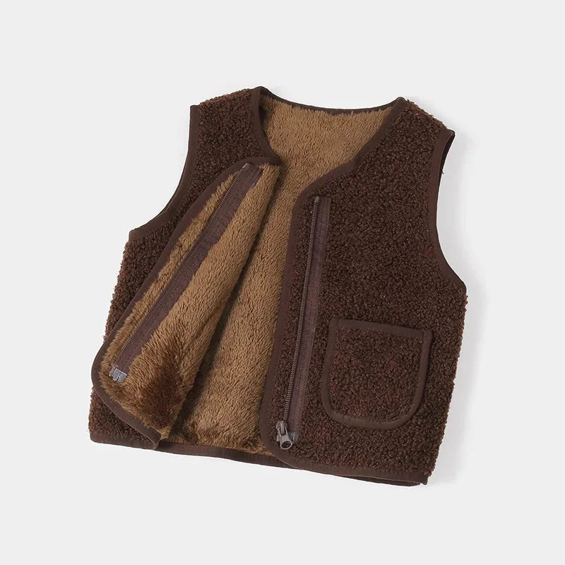 Baby Girl Boys Waistcoat Fleece Soft Warm Vest Autumn Winter Sleeveless Jacket for Children Boy Outerwear Toddler Coat Clothes GlowCart