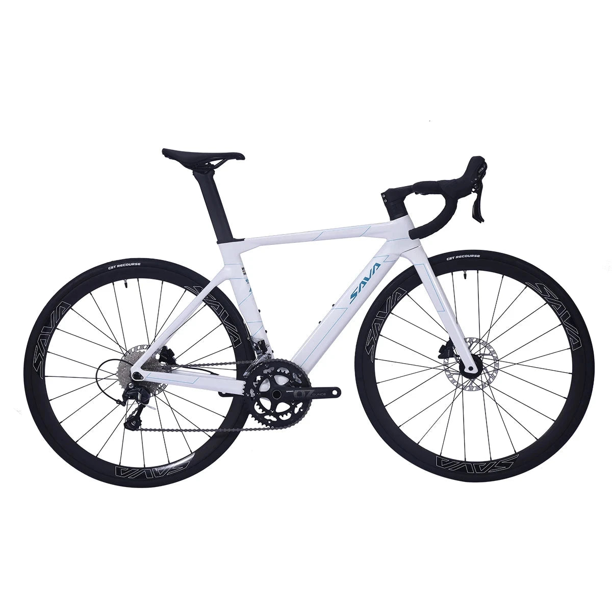 SAVA A4 Carbon Fiber Road Bike, 700C Adult Racing Bike, Equipped With SHIMANO TIAGRA R4700, 20-Speed Groupset GlowCart