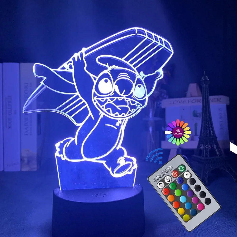 3D Illusion Stitch Night Light with Remote Control and Smart