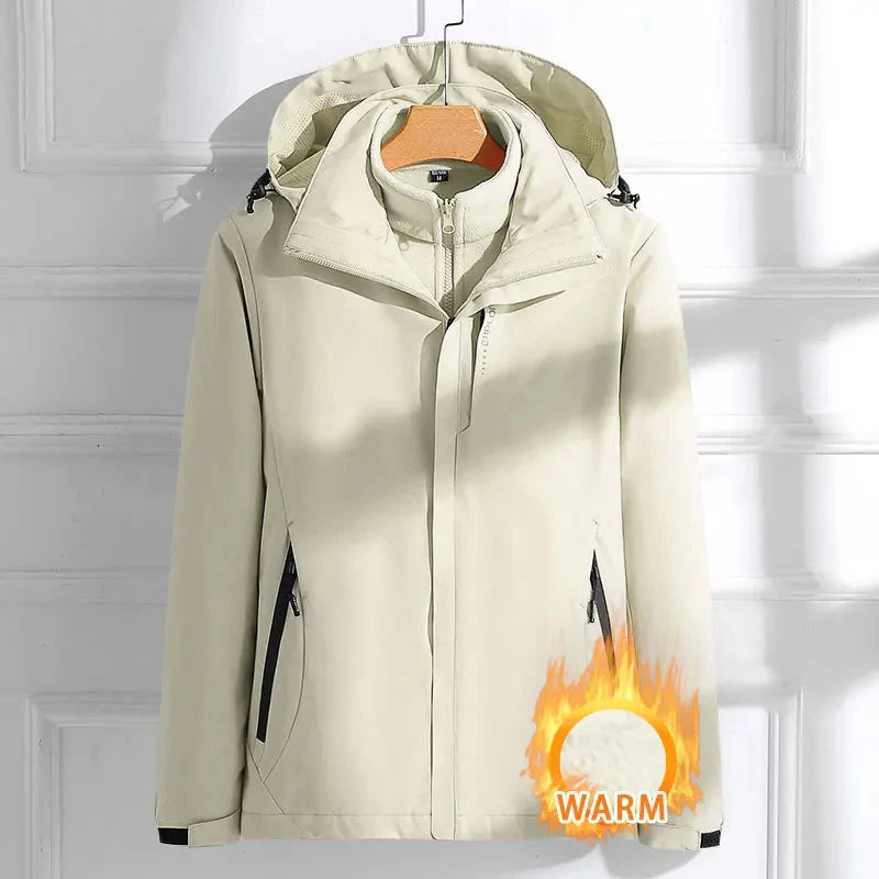 Woman Hiking Jacket Winter Outdoor 3 In 1 Waterproof GlowCart