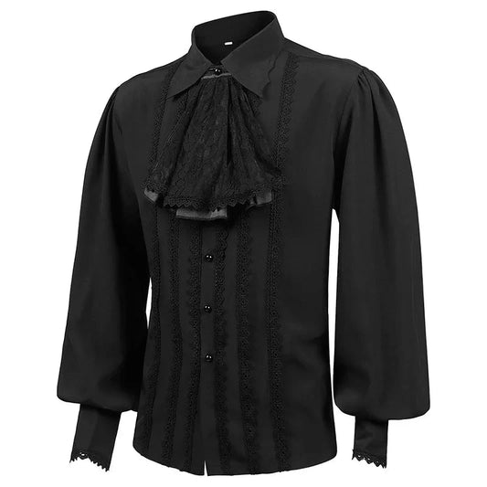 Men Dress Shirts Long Sleeve Vampire Renaissance Steampunk GlowCart