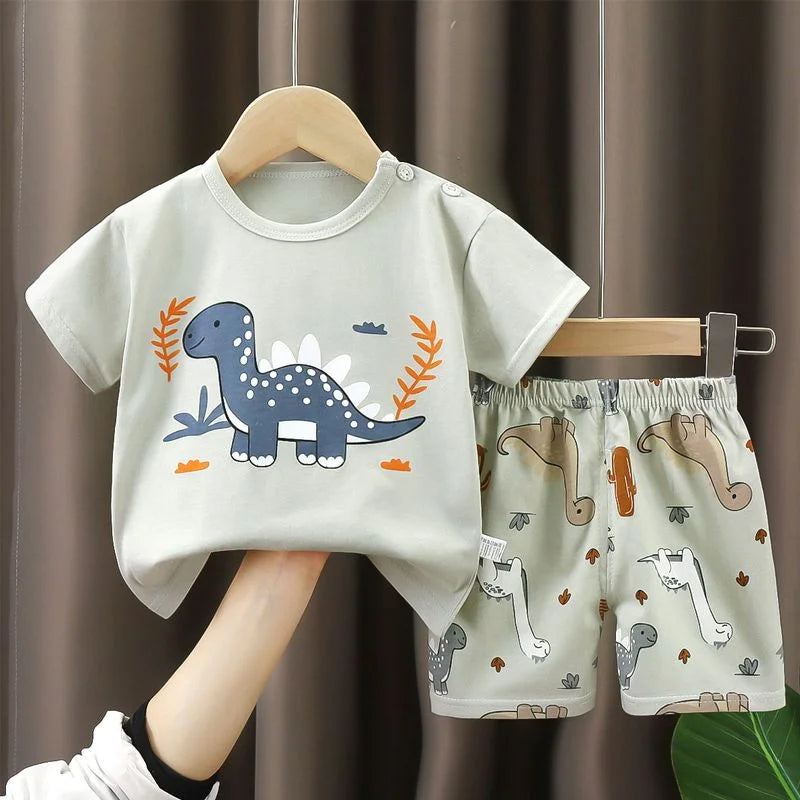 2PCS Children's Sets mother Kids Clothes Boys Girl T-shirt