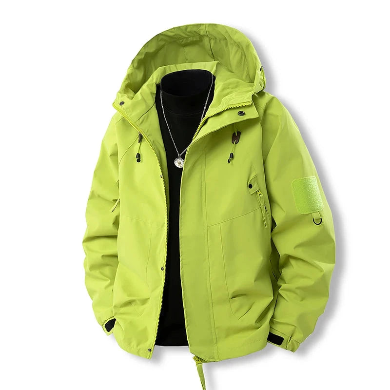 CHRLCK Men's Waterproof Hiking Jacket Green Women Windproof GlowCart