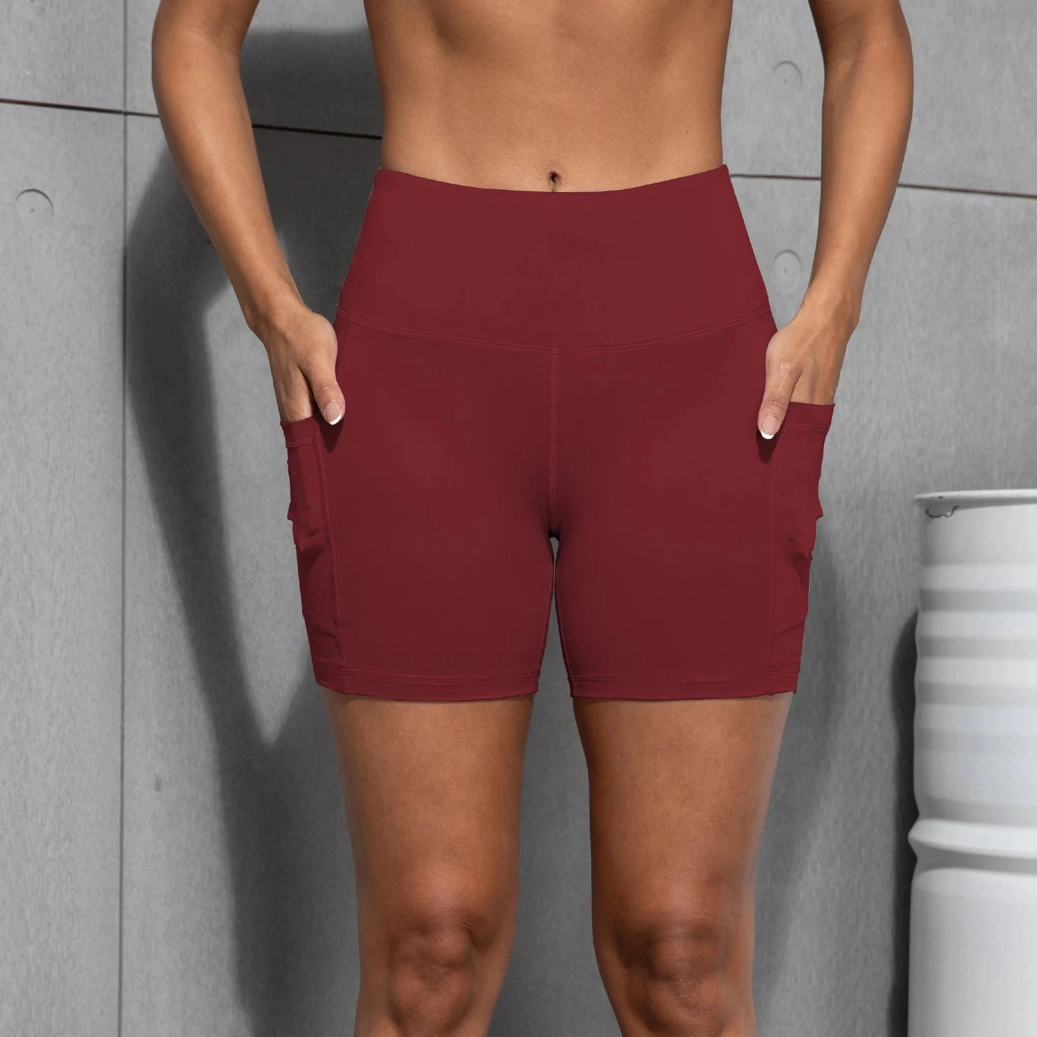 Womens Yoga Pocket Shorts Leggings High Waist  Exercise Fitness Wear Girls Running Elastic Adult Short Pants Sports Outfits ﻿ GlowCart