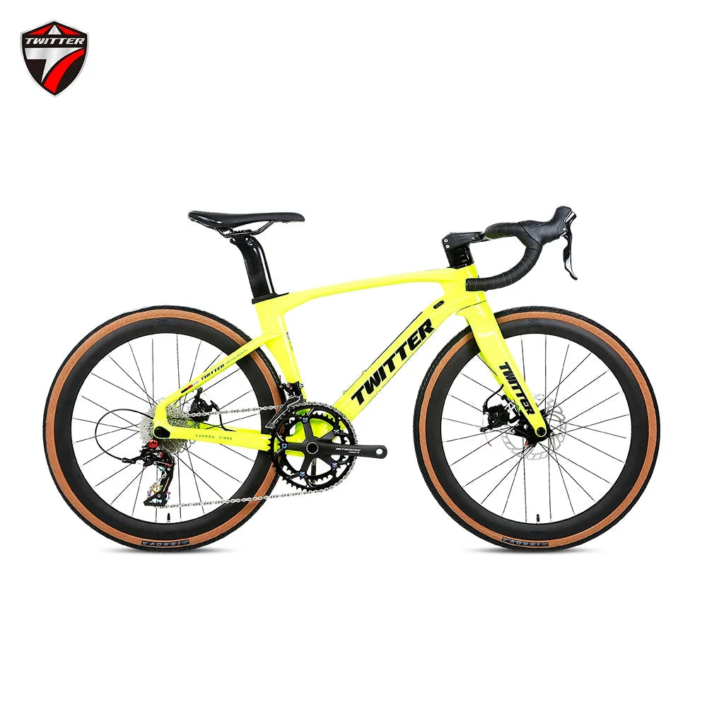 Twitter children's carbon fiber road bike 24 inch Hydraulic Disc Brake Road Racing Bicycle WheelTop GEX-12S  student bicicleta GlowCart