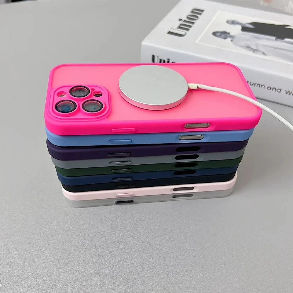 Magnetic Luxury Matte Translucent Armor Shockproof Case For GlowCart