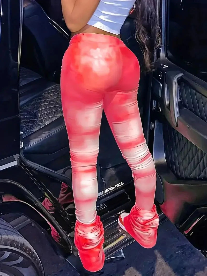 Vibrant Tie Dye High Waist Flared Leg Pants - Stylish Street GlowCart