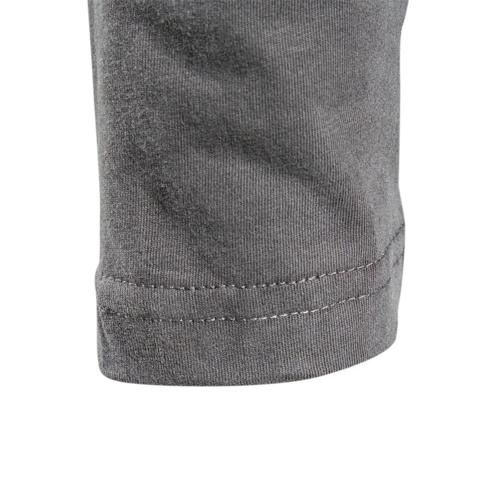 100% Cotton Long Sleeve T shirt For Men Solid Spring Casual GlowCart