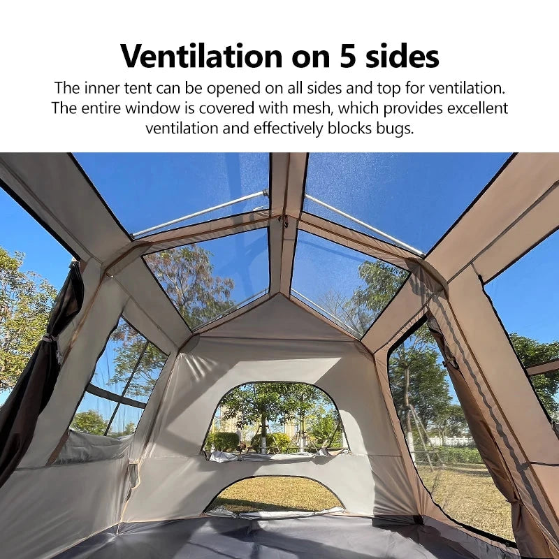 Sonuto Automatic Large Camping Tent 3-8 Person Quick Setup GlowCart